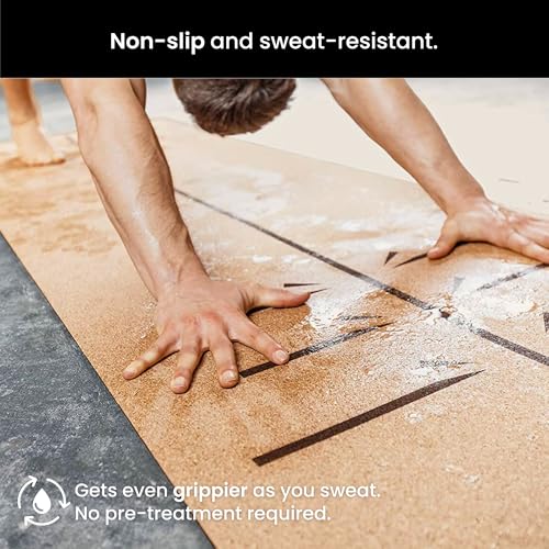 Luxury Cork Yoga Mat - Non Slip, Extra Thick Grip. Thicker, Longer, and Wider for More Comfort and Support. Tough Enough For Hot Yoga. Natural, Non Toxic, and Eco Friendly. Optional Alignment Lines. - color: Warrior, size: Extra Thick 80" x 26" x 0.26"