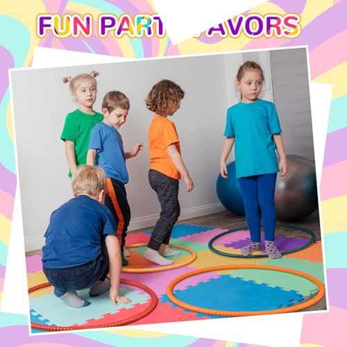 Sratte 12 Pcs Toy Hoop for Kid Detachable Adjustable Toy Hoop Colored Exercise Ring Plastic Circle for Kid Teen Gymnastics Equipment Require Self Assembly (28 Inch,Warm Color Series) - color: Warm Color Series, size: 28 Inch
