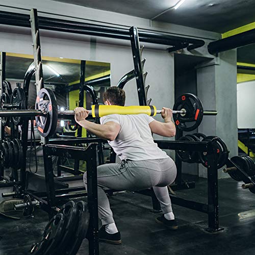 NEALFIT Barbell Pad Squat Pad for Squats—Squat Bar Pad—Great for Weightlifting,Lunges and Hip Thrusts—Foam Sponge Pad—Fit Standard and Olympic Bars Perfectly - color: Yellow