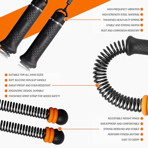 Upgrade Portable Ropeless Battle Ropes - Adjustable Weights Cordless Battle Ropes for Home Gym with Training Poster - Battle Rope Sticks Exercise Equipment for Low-Impact Workout, HIIT & Cardio - color: Black