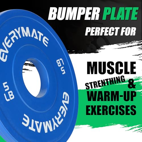 EVERYMATE Change Weight Plates 1.25LB 2.5LB 5LB Set Fractional Plate Olympic Bumper Plates for Cross Training Bumper Weight Plates Steel Insert Strength Training Weight Plates - color: 18.5LB (0.5+1.25+2.5+5) x2