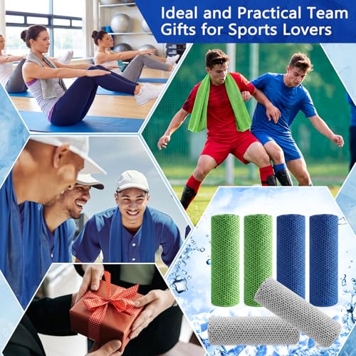 Hosuly 6 Pack Cooling Towels 40"x12" Ice Towel Cooling Neck Wraps Soft Breathable Chilly Stay Cool in Summer for Sports Yoga Golf Gym Activities(Dark Blue, Light Gray, Bright Green) - color: Dark Blue, Light Gray, Bright Green