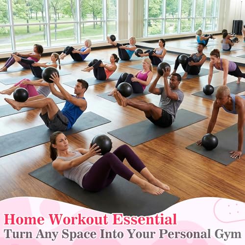40 Pcs Small Exercise Pilates Ball Bulk 9 Inch Mini Yoga Balls Anti Burst and Slip for Stability Fitness Physical Therapy Stretching & Core Workout at Home Gym Office Class - color: Solid Black