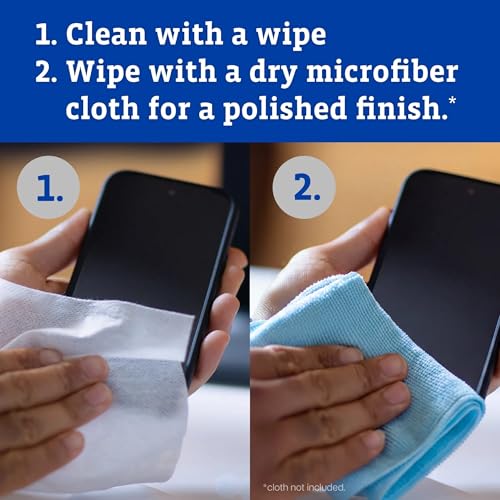 CloroxPro Clorox Screen+ Sanitizing Wipes, Disinfecting Wipes for Electronics, Gentle on Phones, Tablets, LCD Screens, Laptops and Sensitive Surfaces, Citrus Blend Scent, 1 Canister, 75 Wipes, 6 Pack - size: 75 Count (Pack of 6)