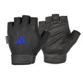 adidas Essential Training & Weightlifting Gloves, Fingerless Workout Gloves - color: Blue, size: Medium