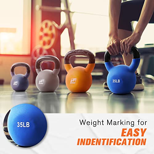RitFit Neoprene Coated Kettlebell Weight Set, Solid Cast Iron - color: A-20+25+30+40+45LB