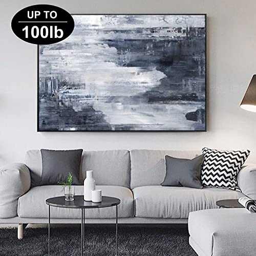 117Pcs Picture Hangers, 3 Size Picture Hooks Including 30/50/100lbs, Picture Hanging Kit, Professional Plaster Picture Hanging Kit for Wooden Wall or Drywall(50 Hangers+ 67 Nails) - size: Silver30- 100lbs