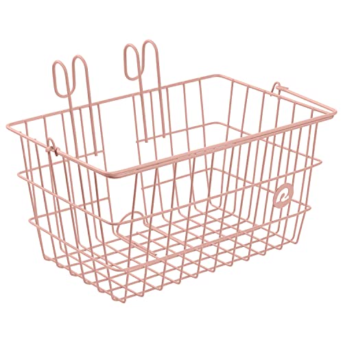 Retrospec Apollo-Lite Lift-Off Bike Basket - Detachable Steel Handlebar Basket with Carrying Handle for Commuting, Shopping & Beach Trips - 14.5in x 9.5in Weather-Resistant Biking Gear - color: Blush
