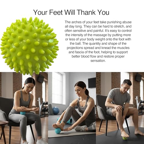 321 STRONG 5 in 1 Foam Roller Set with Hollow Core Deep Tissue Massager, Muscle Roller Stick, Stretching Strap, Spikey Plantar Fasciitis Ball, and Carry Bag, with 4K eBook - color: Bright Lime