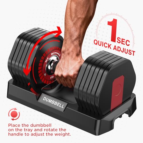 Adjustable Dumbbells Set All in One Free Weights Set for Home Gym | 25/26.5/52.5/55/85lbs Weights Dumbbells Set, 1 Sec Adjust Weights with Anti-Slip Handle for Home Fitness - color: 26.5lb-pair