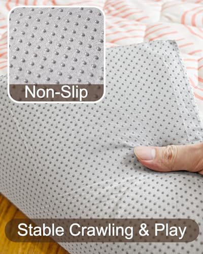 Foam Baby Play Mat 71x59, Removable and Machine Washable Cover | Thicken Cushioning Playmat and Perfect for Playpen, Non-Slip Bottom, Easy to Clean for Infants, Toddlers and Babies, Rainbow - color: Rainbow, size: 71" X 59"