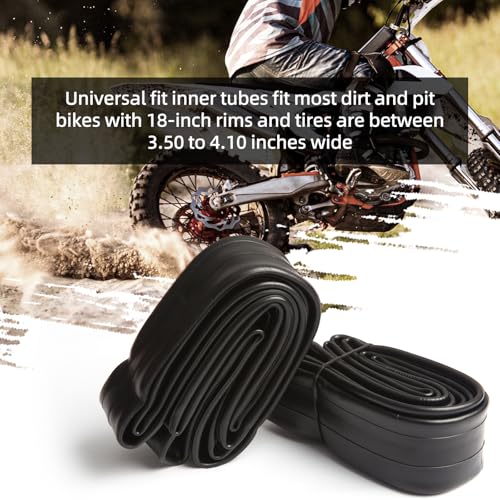 AR-PRO 3.50/4.10-18 Dirt Bike Inner Tubes with TR4 Straight Valve, Universal Heavy Duty 100/90-18" 100/100-18" 110/80-18" 110/90-18" Off-Road Motorcycle Tube and More (2-Pack) - size: 3.50/4.10-18"