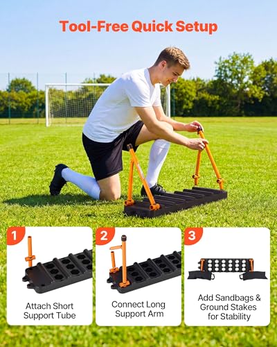 VEVOR Soccer Rebounder Board, Mult-Adjustable Angles Portable Soccer Rebound Wall, Foldable Kickback Board, Soccer Practice Equipment, Ideal for Kids & Adults Passing & Shooting Drills - size: 37.4" x 9.8"