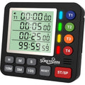 Digital Kitchen Timer with 4 Channel, Loud Alarm and Silent Mode | Magnetic Cooking Timer with Count Up & Countdown for Kids and Seniors, Large Display to Read, Auto Memory, Battery Included - color: Black