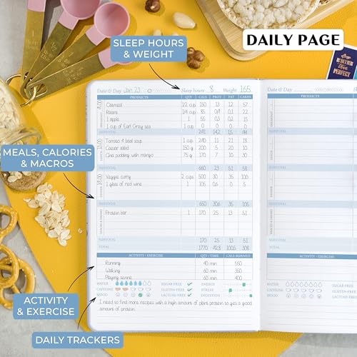 Legend Wellness Planner & Food Journal – Daily Diet & Health Journal with Weight Loss, Measurement & Exercise Trackers – Lifestyle & Nutrition Diary – Lasts 6 Months, A5 size – Periwinkle - color: Periwinkle Gold Foil, size: A5 (5.8” x 8.3”)