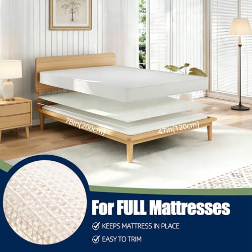 Non Slip Mattress Gripper, Anti-Slip Pad Prevents Mattress Sliding & Holds Bed in Place, Easy Trim Gripper Pads for Sofa, Couch, Chair Cushions, Stops Mattress Topper from Slipping (Full(47"x 78")) - size: Full
