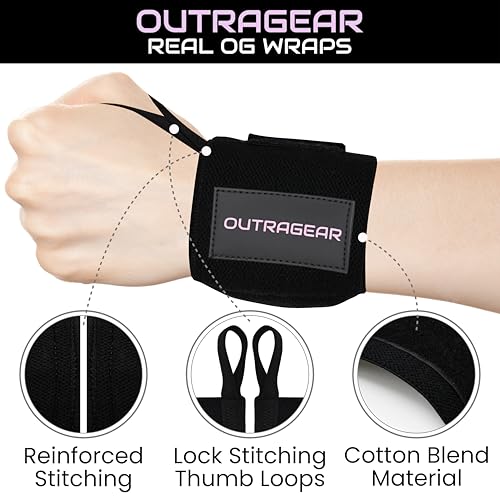 18" OG-Grade Wrist Wraps for Weightlifting – Heavy Duty Wrist Support with Thumb Loop & Lockdown Strap – Wrist Straps for Powerlifting, Bench Press & Gym Training - style: Savage Her Pink