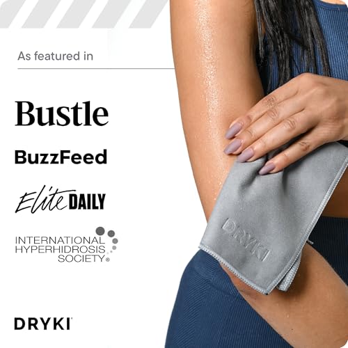 DRYKI Pocket-Sized Sweat Towels - The Original Sweat Absorbing Handkerchiefs - Quick-Dry Microfiber Sweat Rags for Face, Hands, & Body - Men & Women - Gym, Sports, and Work (Grey: 5 Pack) - color: *Glacier Grey