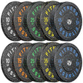 2" Bumper Plates Set Olympic Weight Plates for Barbell Strength Training | Papababe 2Inch Weights Plates Set, Floor Protective Plates, 20-600lbs Rubber Bumper Plates for Weightlifting, Bench Press - size: 260 LB SET (PAIR OF 10, 15, 25, 35, 45 LB), style: