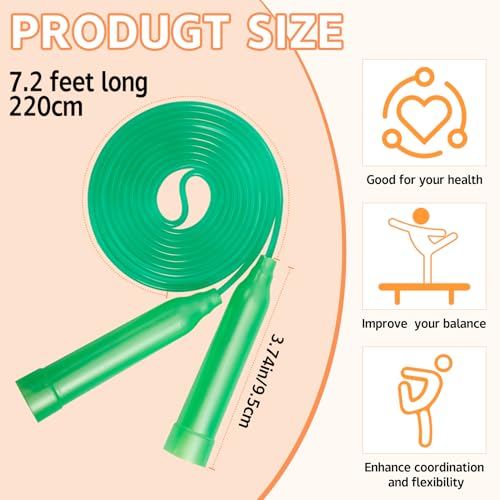 30 Pcs Kids Jump Rope,Colorful Jump Ropes for Kids,7.2 Feet Plastic Jump Ropes,Adjustable Skipping Rope,Jumping Ropes for Party Favors,Birthday Gifts,Indoor Outdoor Activity - color: Green