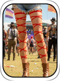 Rave Leg Wraps Elastic Garter Plus Size Leg Straps Music Festivals Outfits for Women - color: Red
