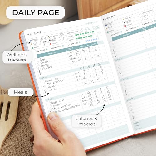 Clever Fox Food Journal - Daily Food Diary, Meal Planner to Track Calories & Nutrients, Weight Tracker Notebook, A5 (Orange) - color: Orange, size: A5 (5.8'' x 8.3'')