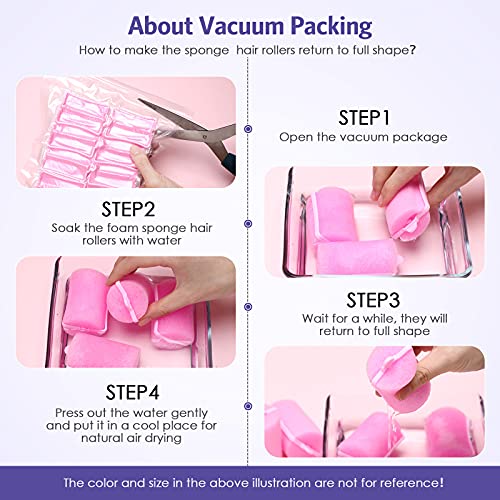 Syhood 12 Pcs Jumbo Foam Sponge Hair Rollers 1.89 Inch Soft Sleeping Curlers Flexible Large Foam Rollers and Rat Tail Comb for Hair Styling(Purple) - color: Purple