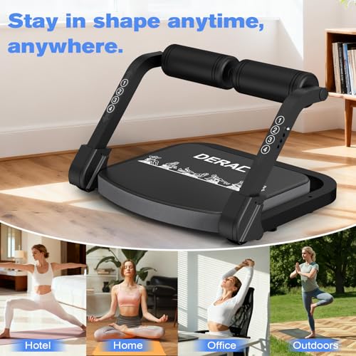 DERACY Sit Up Exercise Equipment, Adjustable Ab Machine, Multi-Functional Sit Up Machine, Ab Workout Equipment, Ab Trainer Machine for Women Men - color: Gray - Black