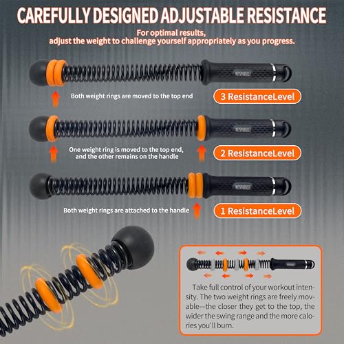 Portable Adjustable Ropeless Battle Ropes with Black | Weighted Cordless Workout Rope with Anti-slip Handles for Low-impact Cardio, HIIT, Home Gym and Office Fitness - color: Black
