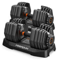 FEIERDUN DB1 QuickDial Adjustable Dumbbell Set, 15-in-1 Adjustable Weights with Storage Box & App, 105lb/52.5lb Quick Change for Drop Set, Superset & HIIT Home Gym, Non-Slip Handles, 3-year Aftersale Service