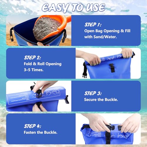 75 lb Heavy Duty Pool Ladder Weights - 2 Pack Pool Step Sand Bags for Above Ground Pools, Waterproof 500D PVC, Tear-Resistant Pool Stair Stabilizer to Prevent Floating, Blue - color: Blue, size: 75 lb