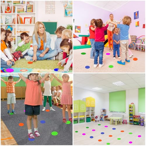 60 Pcs Poly Vinyl Spot Markers Rubber Floor Dots Non Slip Agility Markers Flat Field Cones for PE Gym Classes, Classroom Activities and Games, Soccer Basketball Sports Speed Agility Training - size: 4inch