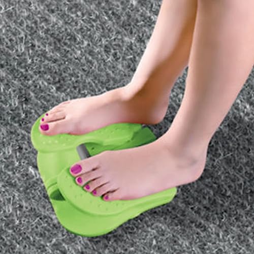 BRRNOO Foot Stepper Machine Mini Stepper Trainer Reinforced Nylon Quiet Folding Under Desk Leg Workout Trainer Ergonomic Design Lightweight Compact for Home Office Use - color: Green