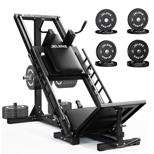JELENS Leg Press Hack Squat Machine, Leg Machine for Home Gym with Linear Bearing, L11 Professional Adjustable Leg Exercise Machine, Lower Body Workout - color: Black, size: 190LB Black Weights Package