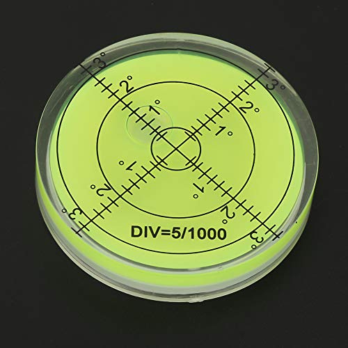 Generic 60mm Round Level Bubble, Crystal Clear ABS Acrylic Measuring Tool with Scale, for Camera Platform Balance Electronic Scale Horizontal Calibration
