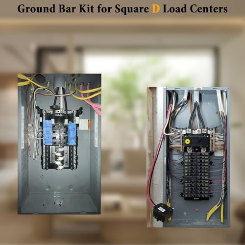 Ground Bar Kit for Square D 2 Pack | 9 Terminal Grounding Bar Compatible with Schneider Electric Load Centers - size: 9 Terminal