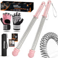 Cordless Battle Ropes Adjustable Trainer, Ropeless Weighted Portable Exercise Equipment for Home Gym Workouts, Compact Arm Strength for Men Women, Heavy Flex Rope Stick Fitness Gift - style: Pink