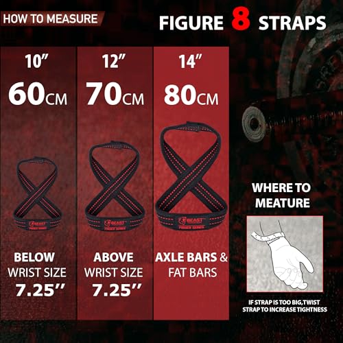 Figure 8 Lifting Strap- Strongman 10-14" Deadlift Straps- True Grip Support & Heavy Duty Wrist Straps for Weightlifting Women Men- Hand Straps for Weight Lifting Figure 8 Straps for Gym Workout - color: Black/Red, size: Small 10" - Less than 7.25" Wrist