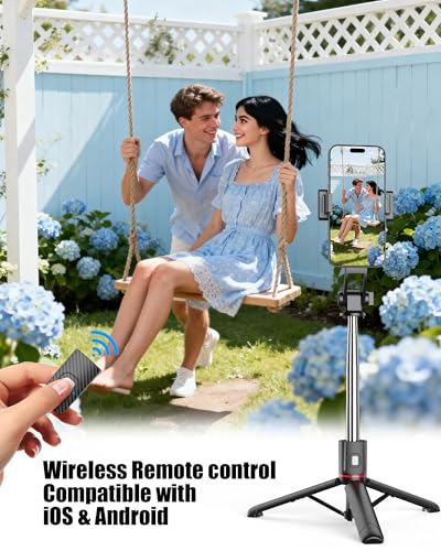 Selfie Stick with Light & Wireless Remote, Portable Phone Tripod Stand for iPhone & Android, Lightweight Foldable Selfie Stick for Travel, Vlogging, and Live Streaming - size: 40" Selfie Stick with Light and Wireless Remote