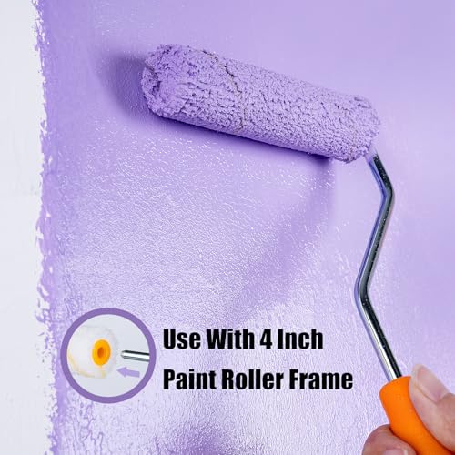 Mister Rui 40 Pieces 4-Inch Paint Roller Covers - 9mm Nap Microfiber Rollers for Walls, Cabinets, Trim, Compatible with All Paints and Stains, Reusable and Easy to Clean