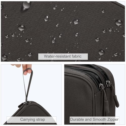 FYY Electronic Organizer, Travel Tech Pouch Bag, Large, Coffee | Wrist Strap, Waterproof, Double Layers Portable Electronics Travel Carrying Case for Cord, Charger, Daily Business Trips Use - color: Coffee, size: Large