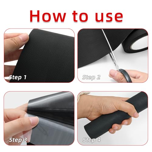 WELSTIK 9" x 16.4FT Rubber Skateboard Grip Tape - Extra Wide Anti-Slip Traction Sheet, Non-Abrasive Shoe Friendly Grip Tape for Skateboard Decks, Scooters, Tool Handles, and Stairs - Black - size: 9inch*16.4ft