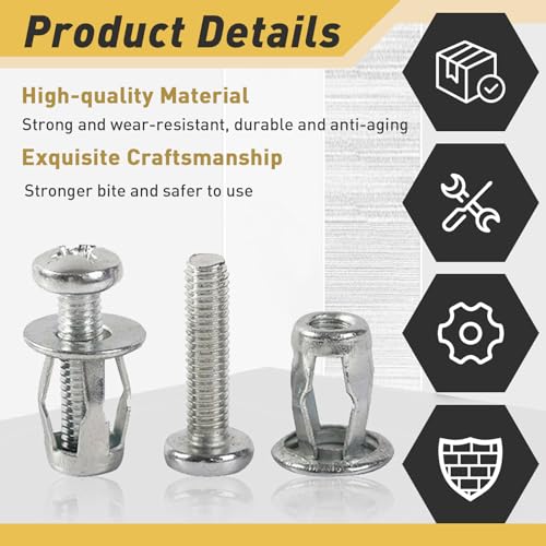 20Pcs M6 x 25 Hollow Door Anchor Set, Metal Cavity Fixing Anchors for Aluminium Cladding, Steel Pipe, Iron Sheet, Plastic Sheet (12 * 18MM) - color: M6 x 25(12*18MM)