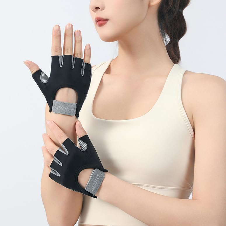 FGSS Workout Gloves for Men Women Exercise Gloves for Weight Lifting Fitness Cycling Gym Training with Grip Cushion Pads - color: Black