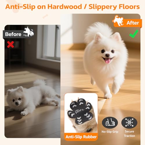 Anti Slip Dog Paw Protector Pads for Senior Dogs, Paw Pads for Dogs Traction, Disposable Self Adhesive Paw Grips for Old Dog on Slippery Hardwood Floor, Black 12 Sets (48pcs) S(4-10lbs) - size: S(4-10lbs)