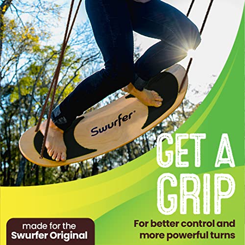 Swurfer SwurfGrip Traction Pads for Wooden Surf Swing – Comfortable Foam Grip Board Accessories, Heavy Duty Material - color: BLACK