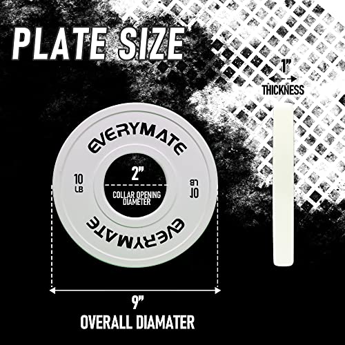 EVERYMATE Change Weight Plates 1.25LB 2.5LB 5LB Set Fractional Plate Olympic Bumper Plates for Cross Training Bumper Weight Plates Steel Insert Strength Training Weight Plates - color: 10 LBX2