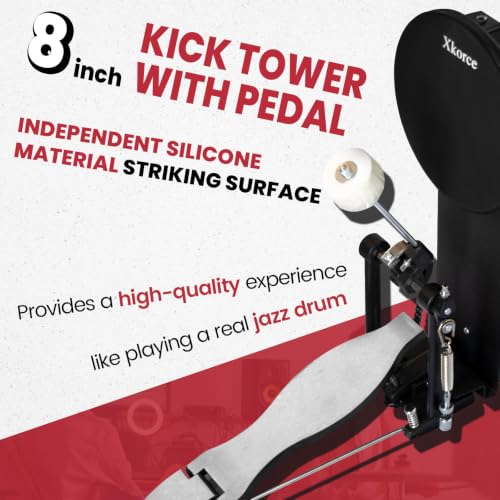 Electronic Drum Set Electric Drum Kit with 4 Quiet Mesh Pads and 6" Kick Drum, 360 Sounds, Headphones, Sticks, Dual Bluetooth function, Suit for Beginner - size: Bhp70k