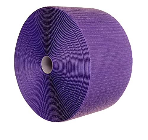 Tumbl Trak Hook Mat Fastener | 42' Long & 4" Wide | Hook Fastener for Carpet Bonded Foam Seams | for Gymnastics and Cheer Gym Floors (Purple) - style: Purple