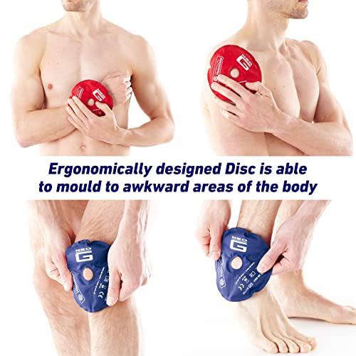 Neo G Hot and Cold Therapy Disc - Flexible Ice/Heat Pack for Injuries, Muscle Inflammation, Joint Pain, Swelling, Sprains - Reusable and Dual Function - Class 1 Medical Device - Qty 1 Disc - Blue/Red